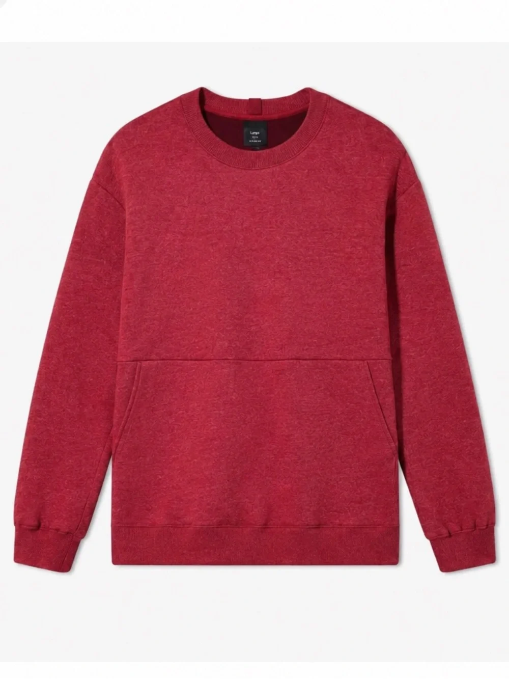Lunya Lahgo Restore Double Faced Crew Sweatshirt Red Heather Small NWT Soft NEW - Picture 6 of 7